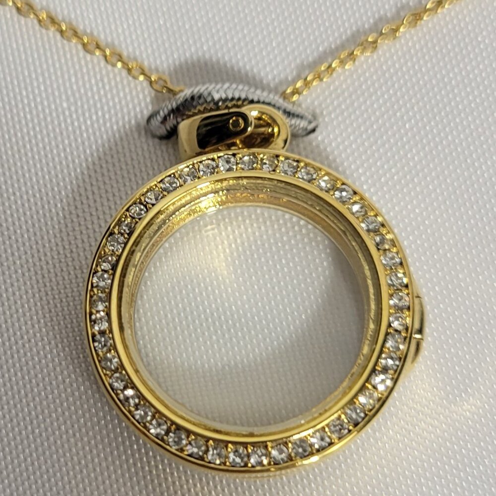 NWT Crystals Circular Glass Locket